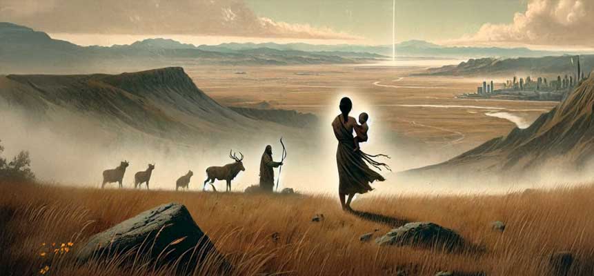 Family overlooking a vast plain. Adapted from the Screenplay, Act of God by Craig Clyde and Dr. Sam Goldstein