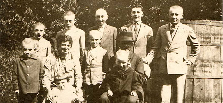Bernie Goldstein posing with family members. From Ghetto to Ghost by Dr. Sam Goldstein
