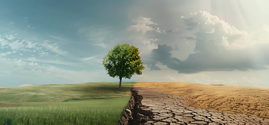 article photo of Split landscape: left side lush green field under bright sunny sky, people of all ages working together harmoniously; right side barren field under dark stormy clouds, sparse and struggling. Central dividing line between fields. Symbolic representation of civility vs incivility.  by Dr. Sam Goldstein