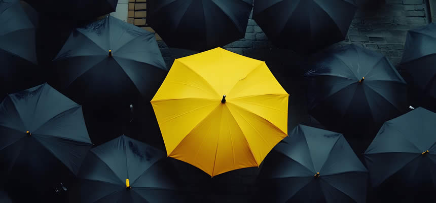 article photo of umbrellas that are all the same color except one that stands out by Dr. Sam Goldstein