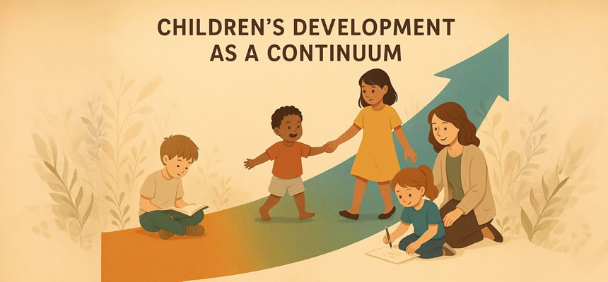 Illustration of a spectrum representing children's behavioral development for Dr. Sam Goldstein's Developmental Continuum