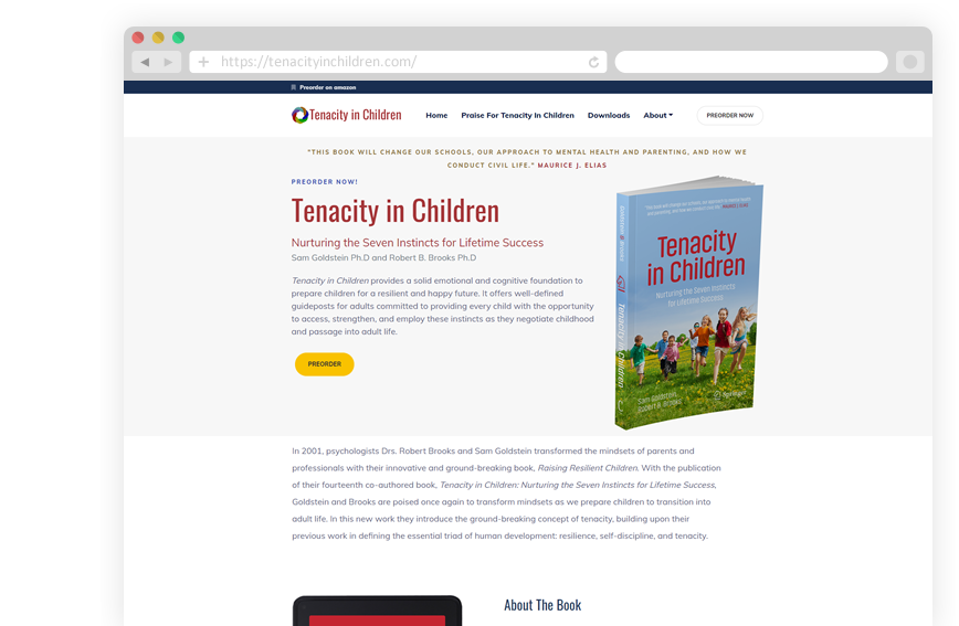 Tenacity in Children Website screenshot